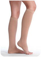 Knee High, 20-30, Reg, Black, Open Toe, Size 4 JU2001ADR410