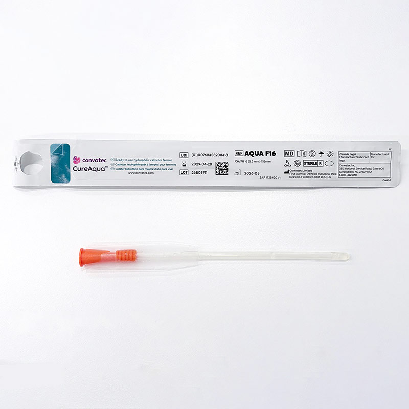 Cure Aqua Female Hydrophilic Catheter, 16 fr 51AQUAF16