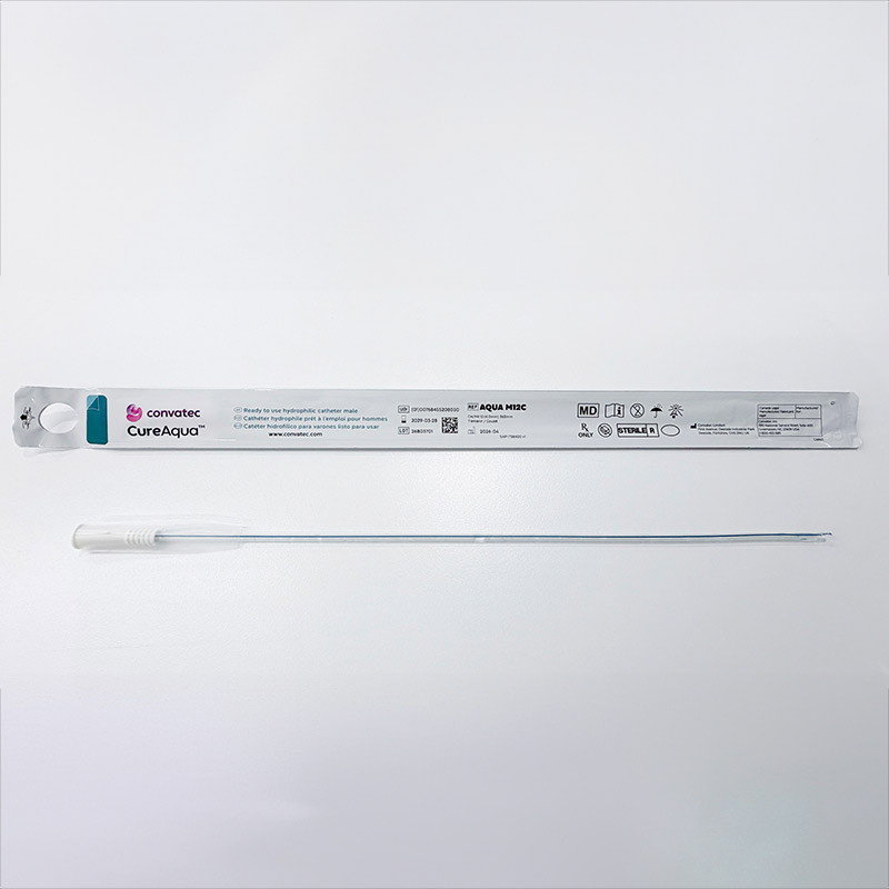 Cure Aqua Male Coude Hydrophilic Catheter, 12 fr 51AQUAM12C