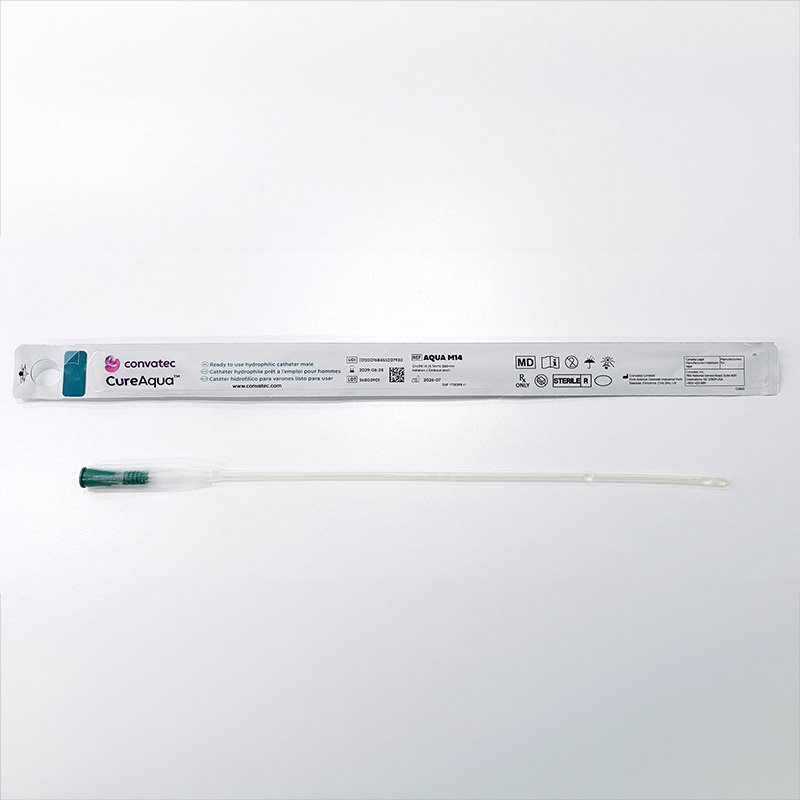 Cure Aqua Male Straight Hydrophilic Catheter, 14 fr 51AQUAM14