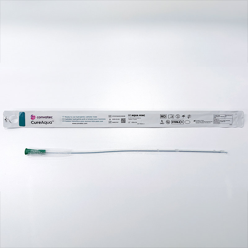 Cure Aqua Male Coude Hydrophilic Catheter, 14 fr 51AQUAM14C