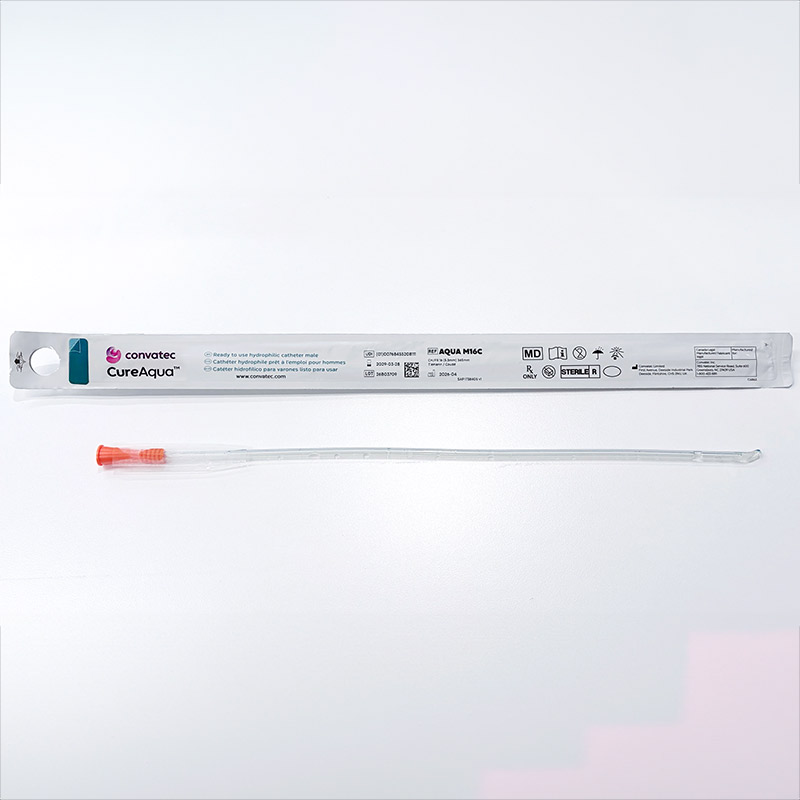 Cure Aqua Male Coude Hydrophilic Catheter, 16 fr 51AQUAM16C