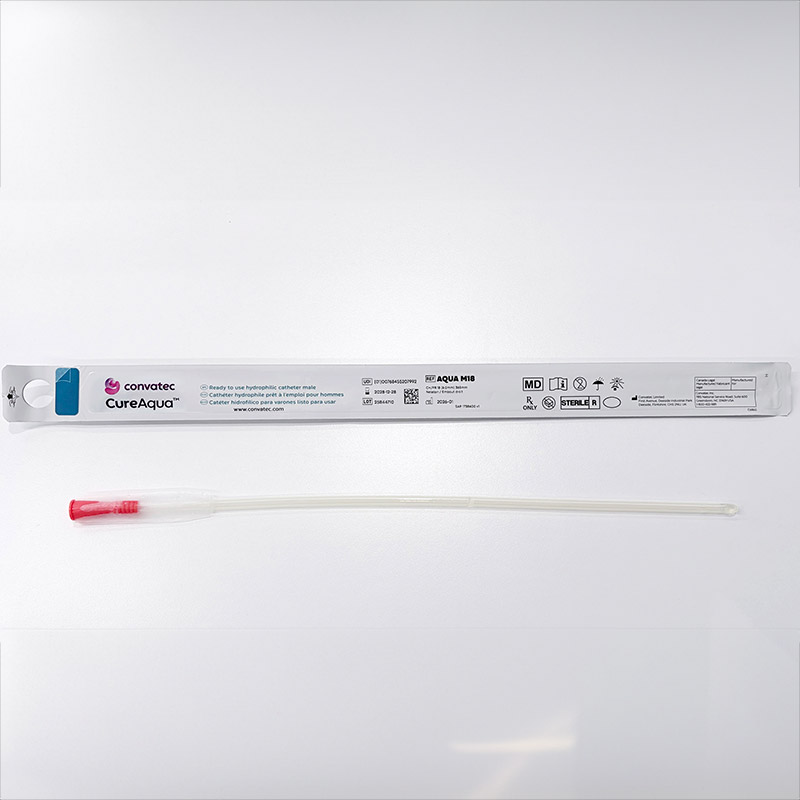 Cure Aqua Male Straight Hydrophilic Catheter, 18 fr 51AQUAM18