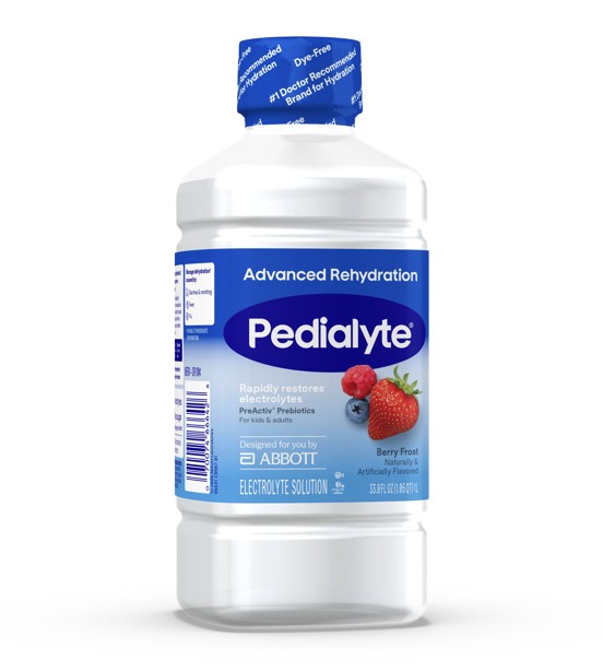 Pedialyte Advanced Rehydration, Berry Frost Flavored, 33.8 fl oz (1L) Bottle 5266641