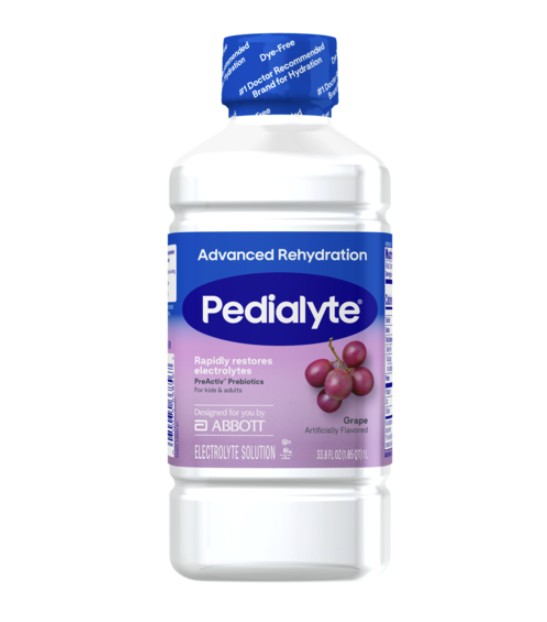 Pedialyte Advanced Rehydration, Iced Grape Flavored, 33.8 fl oz (1L) Bottle 5266855