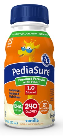 PediaSure 1.0 Cal with Fiber, Vanilla, 8 fl oz Institutional Bottle - REPLACES 5267403 5269189