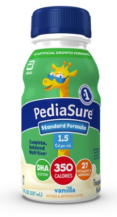 PediaSure Standard Formula, 1.5 Cal, Vanilla,  8 fl oz Institutional Bottle - REPLACES 5267378 5269196