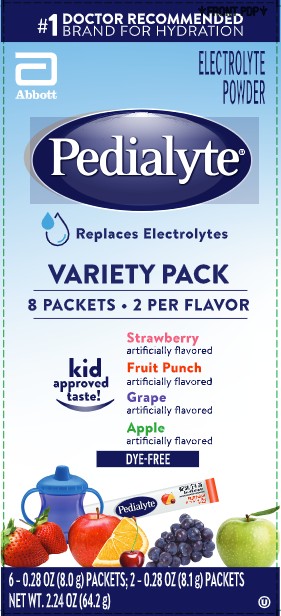 Pedialyte Powder 4 Flavor Variety Pack, 8g Packets, 8 Count - REPLACES 5256090 5269356