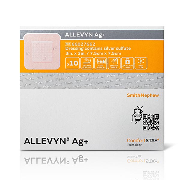 ALLEVYN Ag+ Foam Dressing, 3" x 3" 5466027662