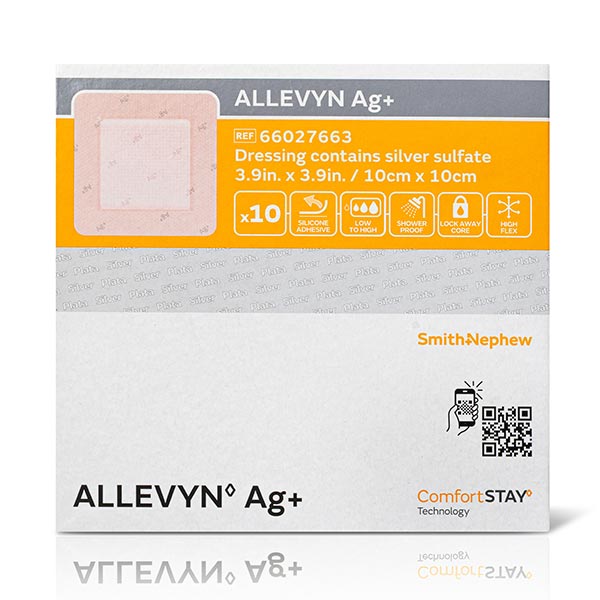 ALLEVYN Ag+ Foam Dressing, 4" x 4" 5466027663