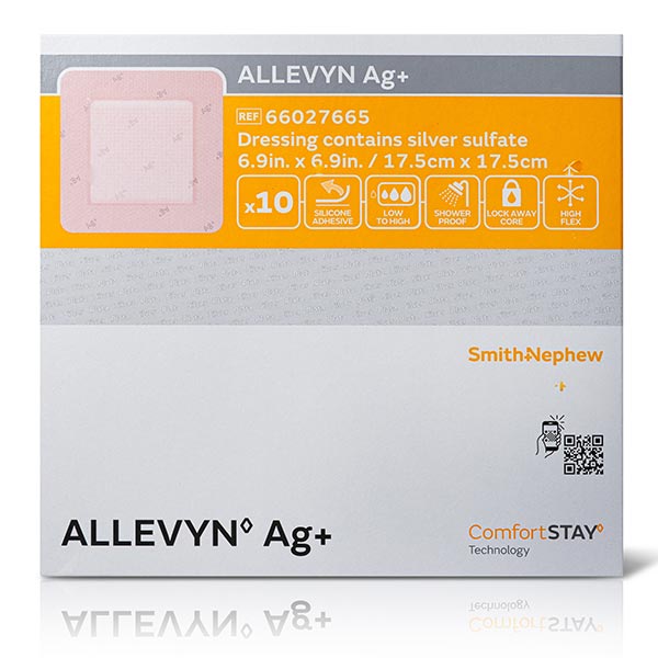 ALLEVYN Ag+ Foam Dressing, 7" x 7" 5466027665