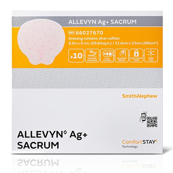 ALLEVYN Ag+ Foam Dressing, Large Sacrum, 8.5" x 9.1" 5466027670