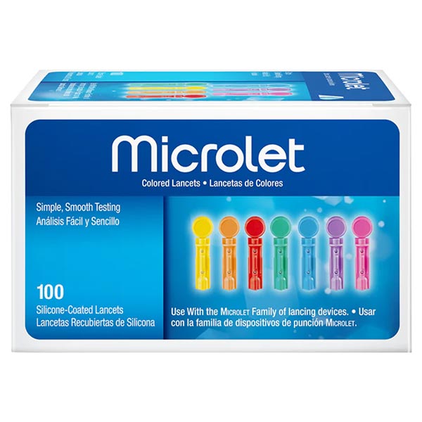 Microlet Colored Lancets, 100 ct - REPLACES 566586 566020