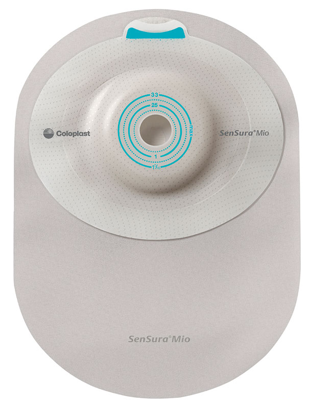 SenSura Mio 1-Piece Closed Pouch, Soft Convex, Midi, Opaque with Inspection Window, Cut-to-fit 6216301