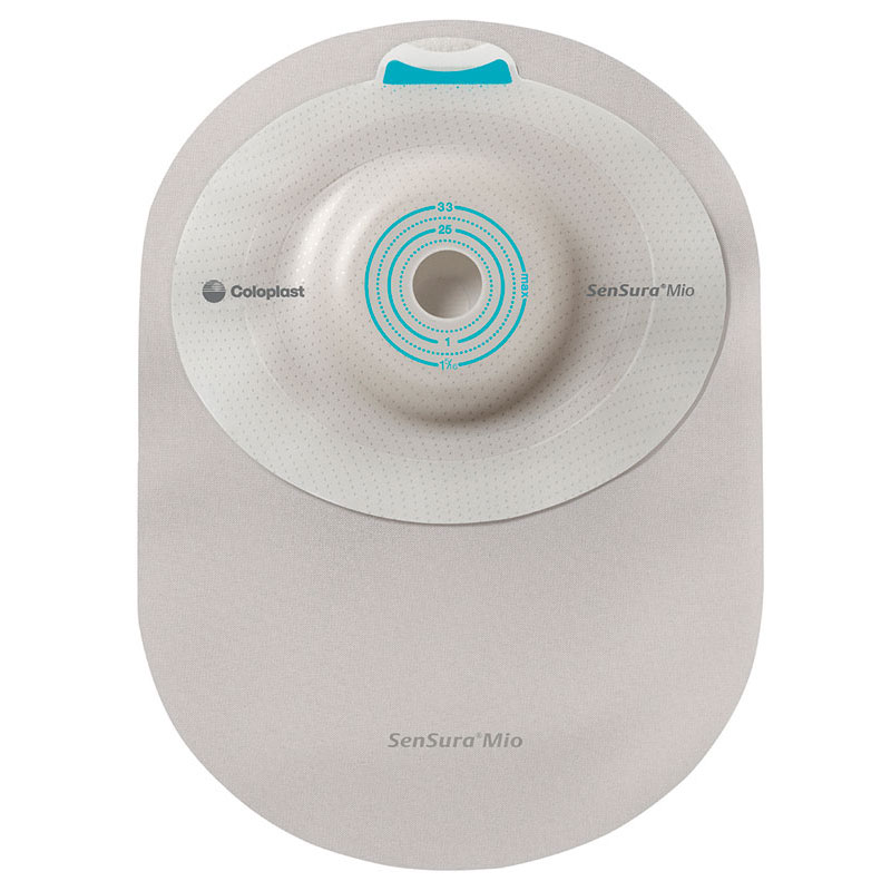 SenSura Mio 1-Piece Closed Pouch, Convex Light, Maxi, Opaque with Inspection Window, Pre-Cut 6216334