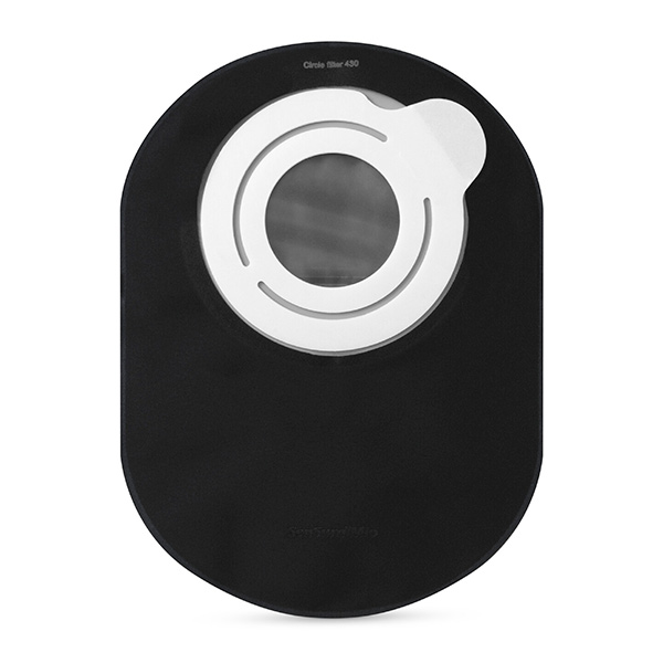 SenSura Mio Flex Closed Pouch, Maxi, Black with Window, with Filter, Green 6219769