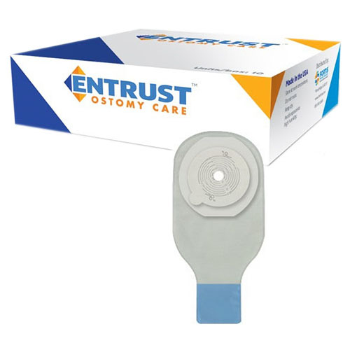 Fortis Entrust™ One-Piece Drainable Ostomy Pouch,  Pre-Cut 1", Extended Wear, 12", with Fortaguard, Transparent 651202