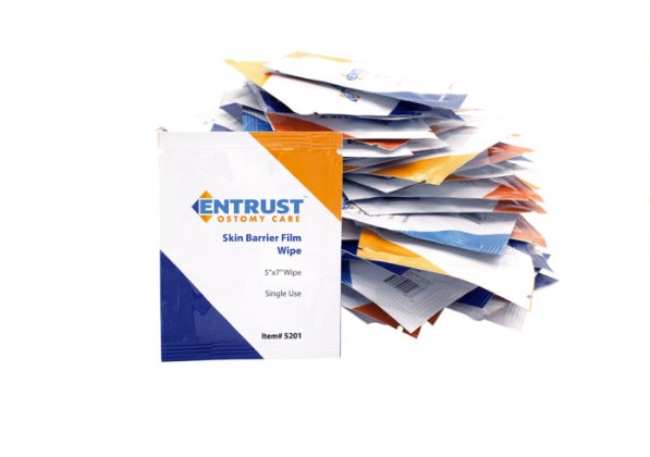 Entrust Skin Barrier Film Wipes, Alcohol Free, No Sting, 25 Count, 5 x 7 655201