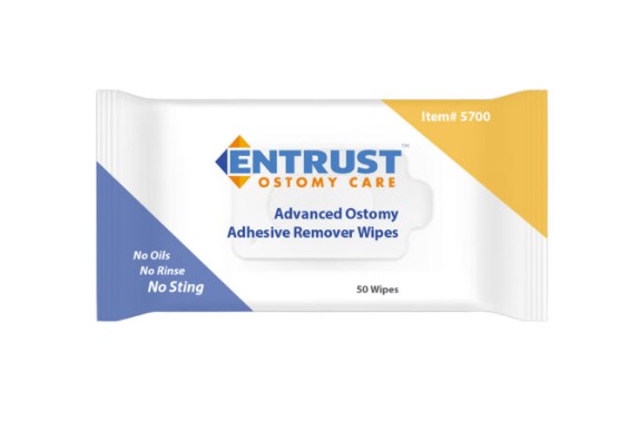 Entrust Ostomy Adhesive Remover Wipes, 50 Count Flow Pack, 5 x 7 655700