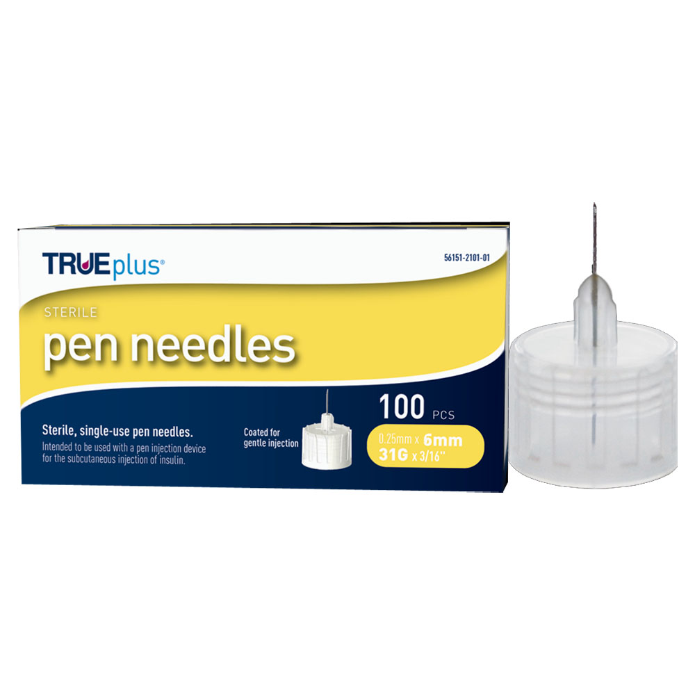 TRUEplus Pen Needles 31G x 6mm (1/4") 67S5H01C31100