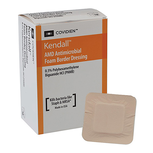 Cardinal Health Kendall AMD Antimicrobial Foam Border Dressing, 5.5" x 5.5" 6855566BAMD