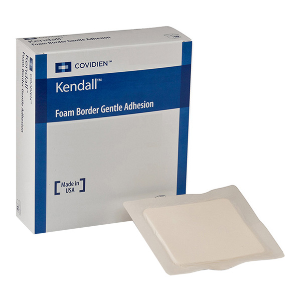Cardinal Health Kendall Foam Border Gentle Silicone Adhesion Dressing, 7.5" x 7.5" 6855588BG