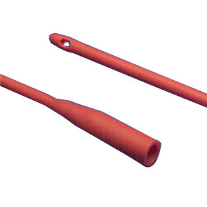 Dover Hydrophilic Coated Red Rubber Urethral Catheter 24 Fr 14" 688424