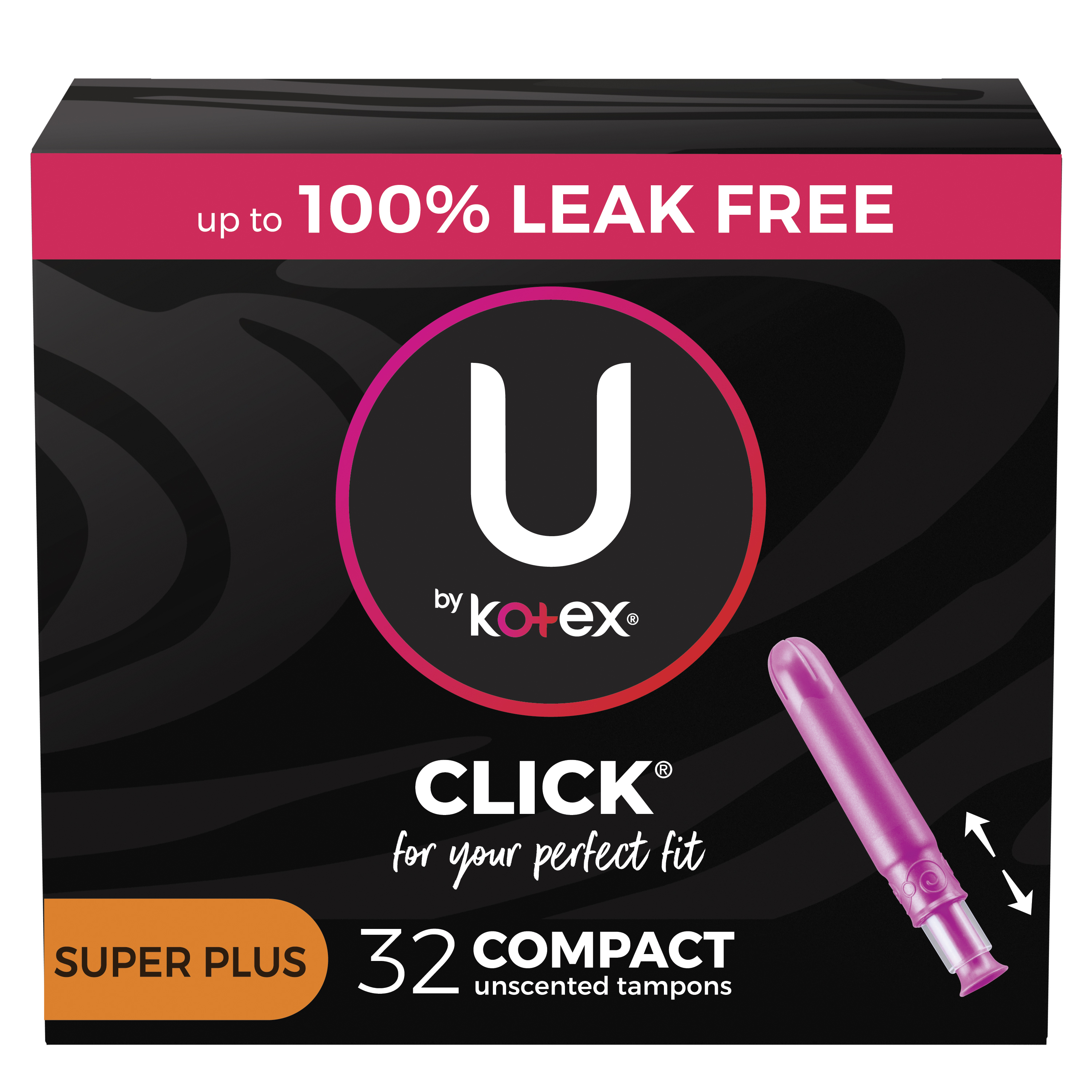 U by Kotex Click Compact Tampons, Super Plus, Unscented, 32 Count 6951585
