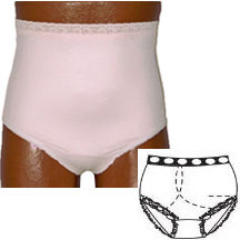 Ladies Basic with Built-in Barrier/Support, Light Yellow, Right-Side Stoma, X-Large 10, Hips 45" - 47" 8080001XLR