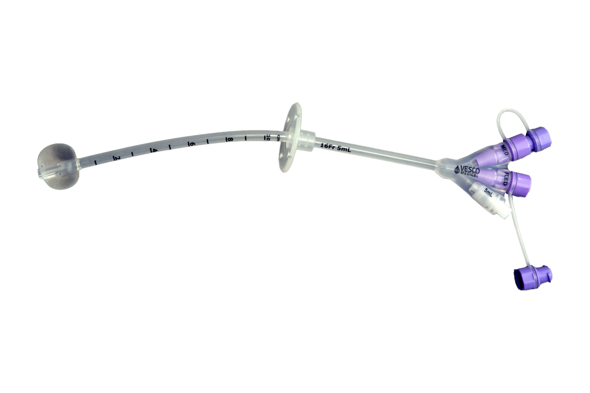 Vesco Medical Gastrostomy Feeding Tube, ENFit, Dual Port, 16 Fr 97VED216
