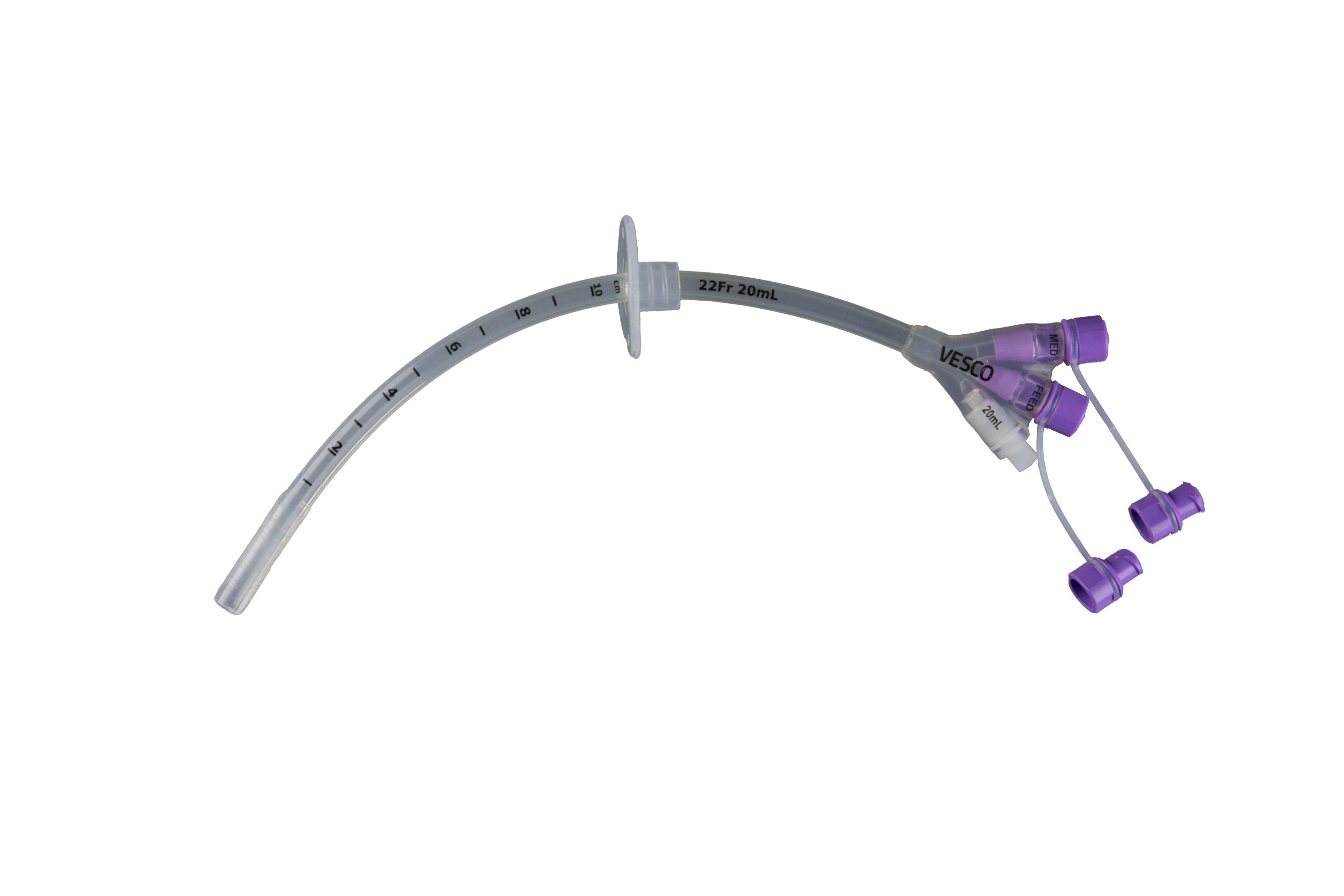 Vesco Medical Gastrostomy Feeding Tube, ENFit, Dual Port, 22 Fr 97VED222