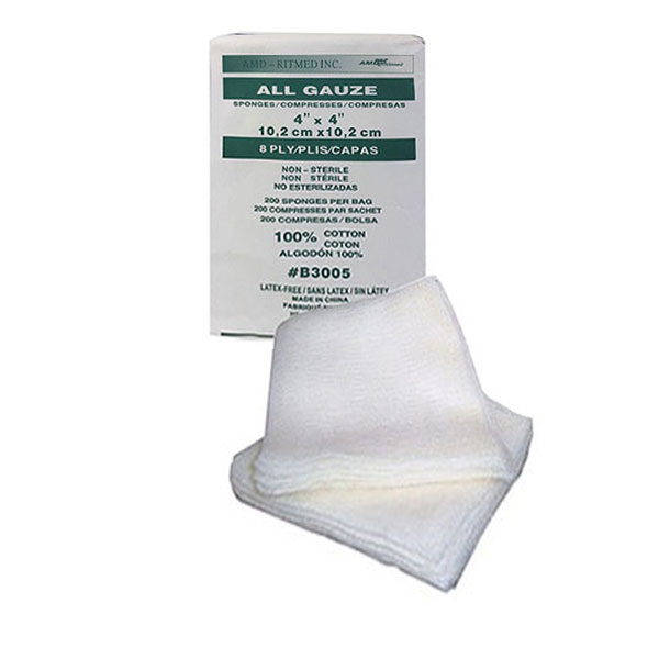 AMD Ritmed General Use Gauze Sponge, 8Ply, 4" x 4" AMDB3005