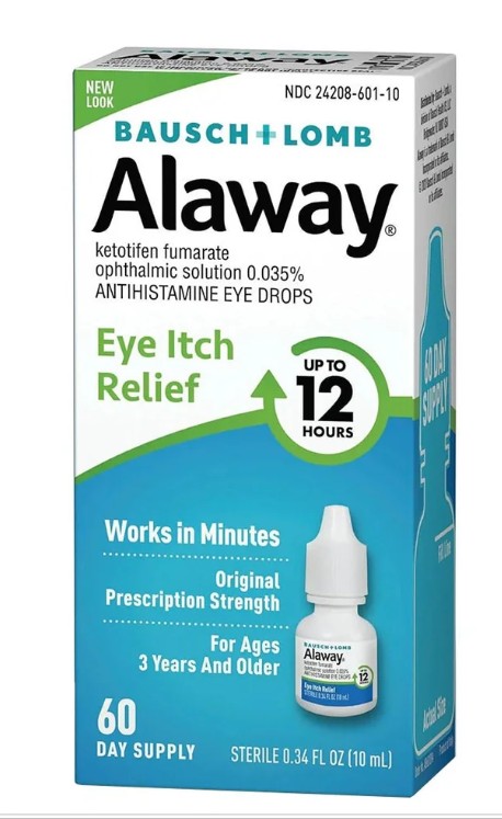 Bausch + Lomb Alaway Antihistamine Eye Drops, 0.34 oz, 60 Day Supply - REPLACES VLTAB60109A BAUAB60194