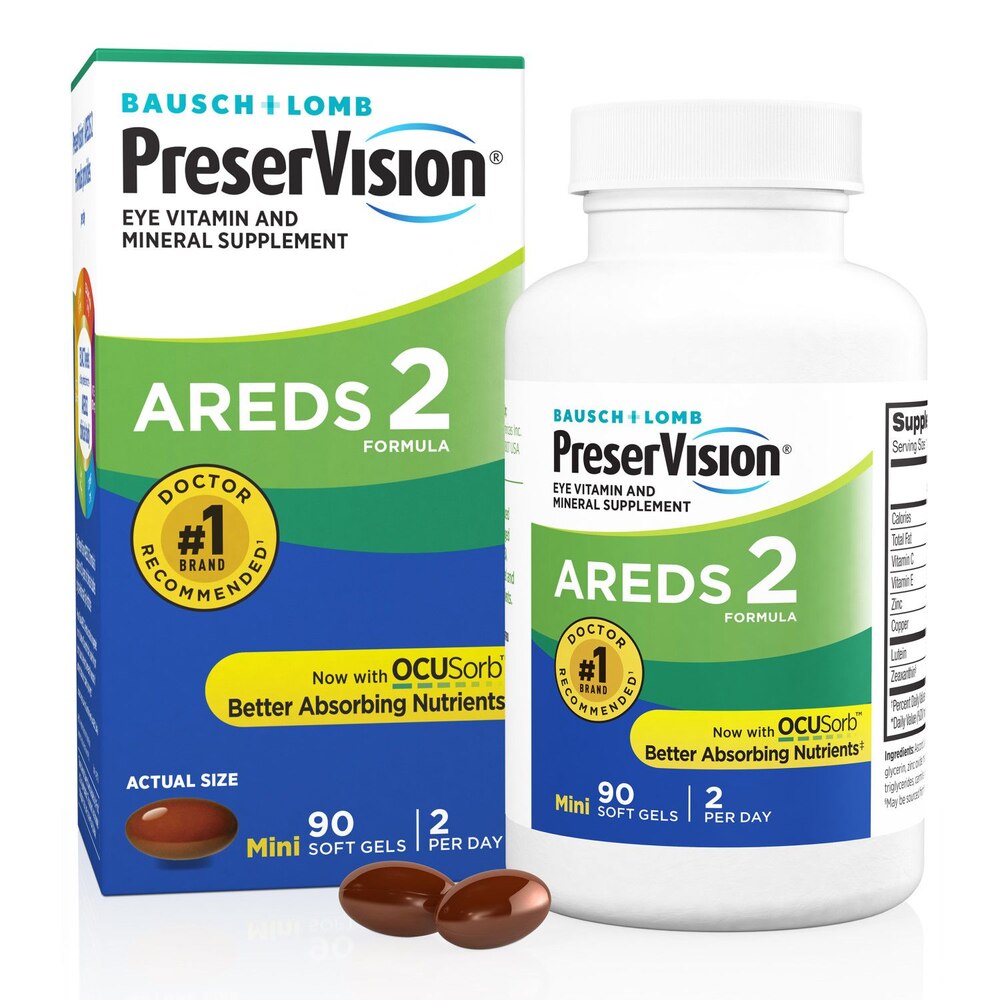 PreserVision AREDS 2 Formula Vitamin & Mineral Supplement Soft Gels, 90 ct BAUAB69790