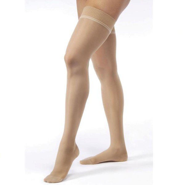 Relief Thigh-High with Silicone Dot Band, 20-30, Medium, Closed, Black BI114213A