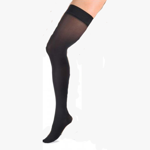 UltraSheer Thigh-High with Silicone Dot Band, 30-40, Medium, Closed, Classic Black BI122329