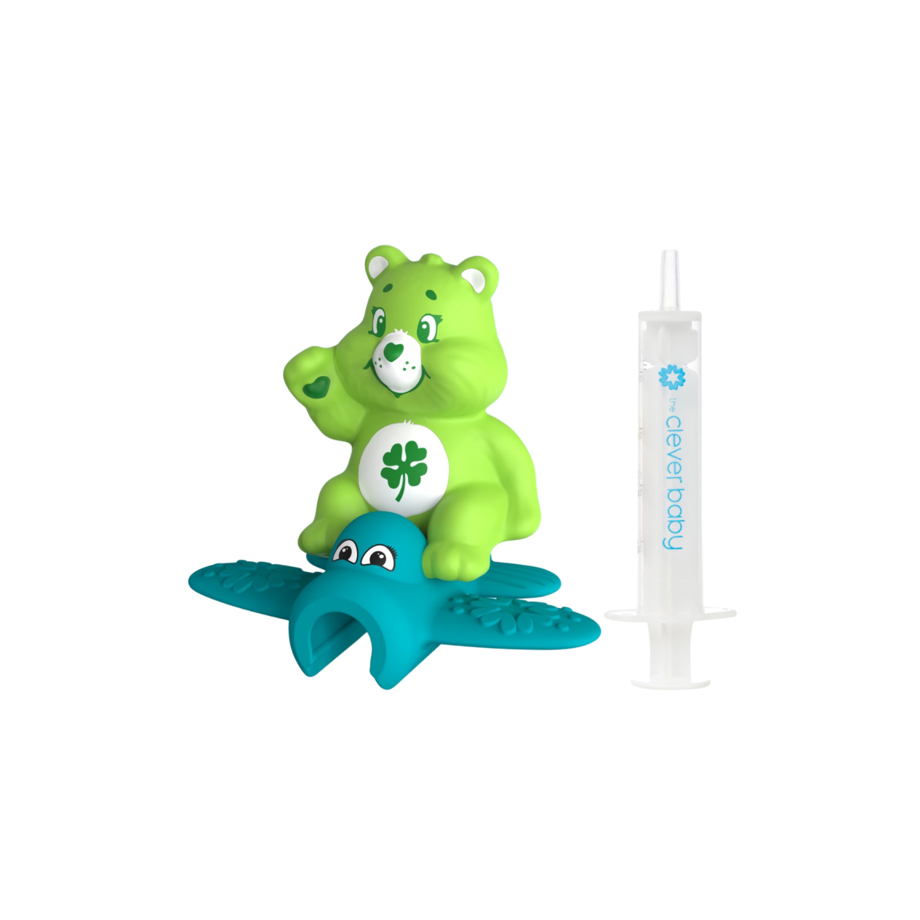 Care Bears Good Luck Bear Teether & Dispenser Duo by The Clever Baby, 10mL CVB850058895475