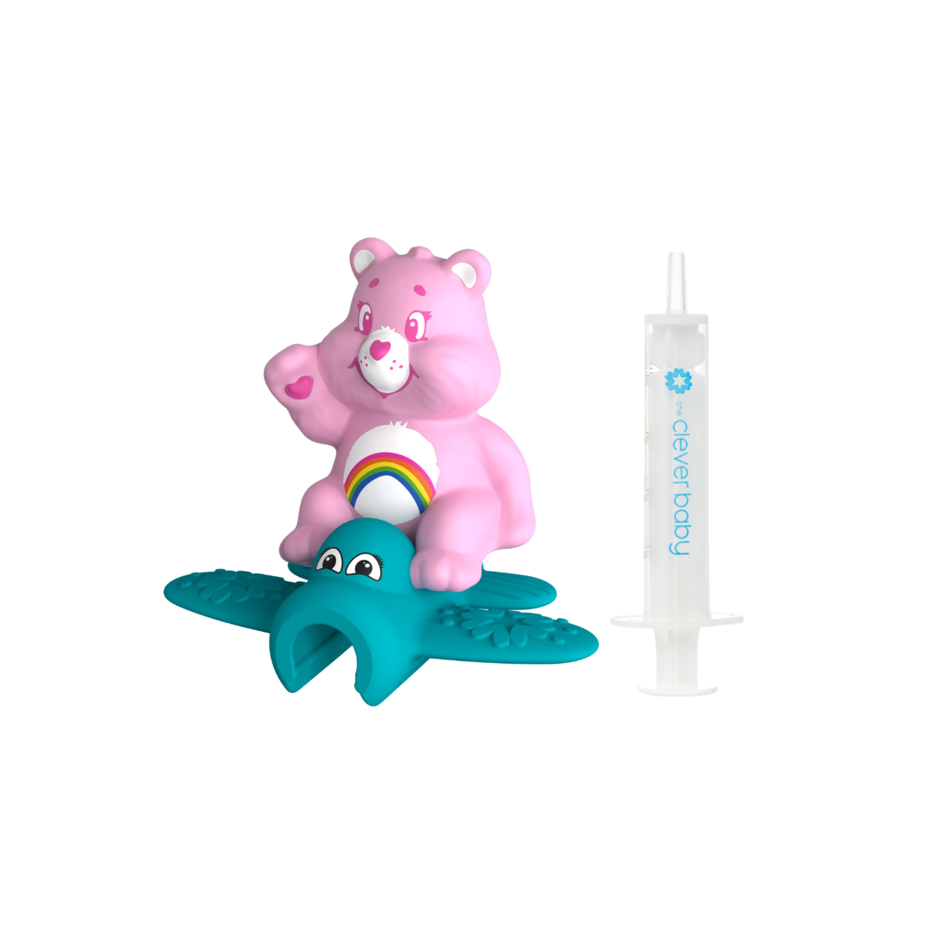 Care Bears Cheer Bear Teether & Dispenser Duo by The Clever Baby, 10mL CVB850058895611
