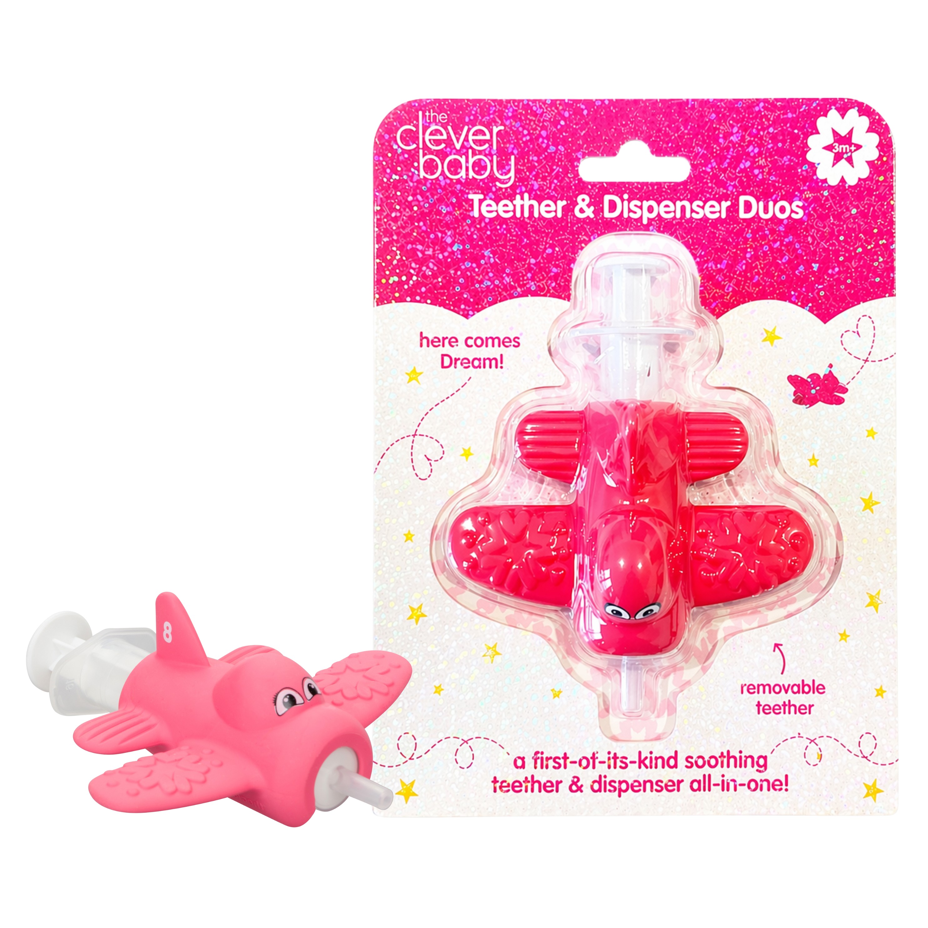 The Clever Baby Teether & Dispenser Duo, Dream, 10mL CVB850058895642