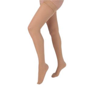 Health Support Vascular Hosiery 20-30 mmHg, Full Length Thigh, Closed Toe, Sheer, Beige, Regular Size B DD211212B