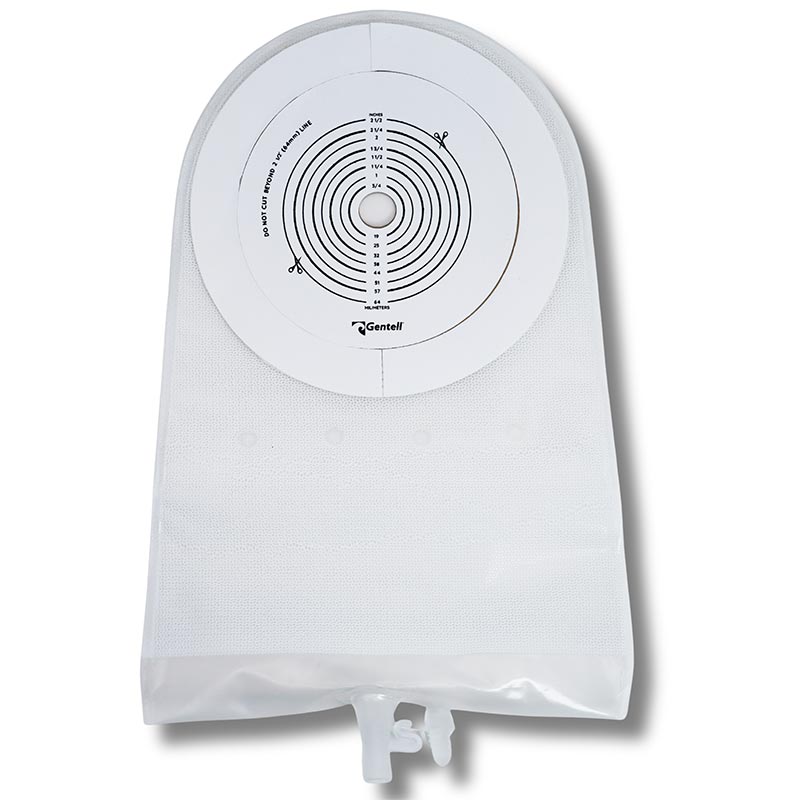 Gentell 1-Piece Urostomy Pouch, Clear, With Adhesive DEGEN514500C