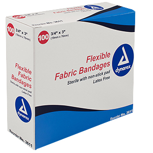 Flexible Fabric Adhesive Bandage 3/4" x 3" DX3611