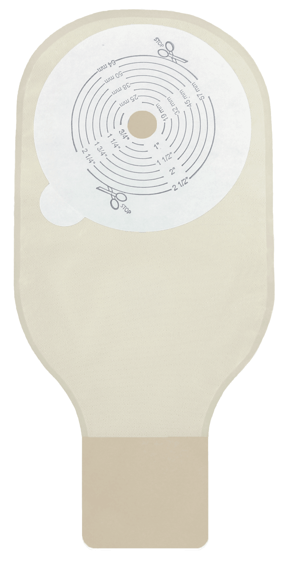 Securi-T USA 12" 1-Piece Extended Wear Drainable Pouch Opaque Cut-to-Fit 1 Curved Tail Closure EI7612008