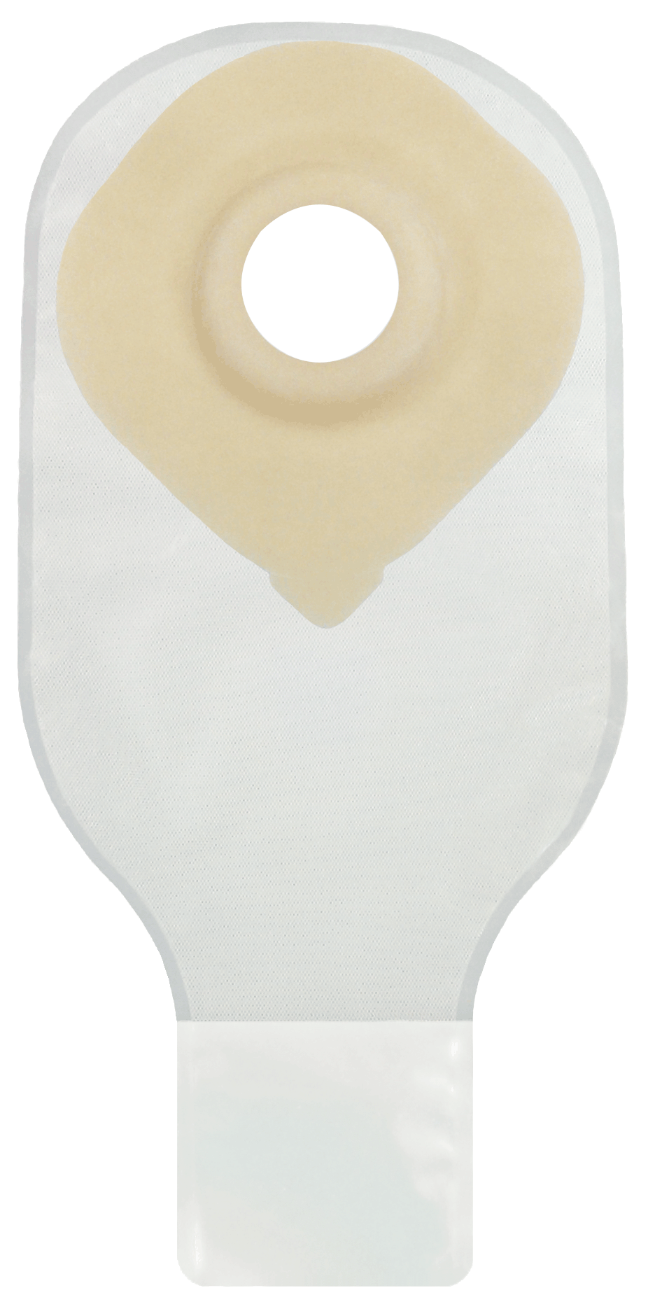 Securi-T USA 12" 1-Piece Extended Wear Drainable Pouch Pre-Cut 3/4" Transparent 1 Curved Tail Closure EI7612198