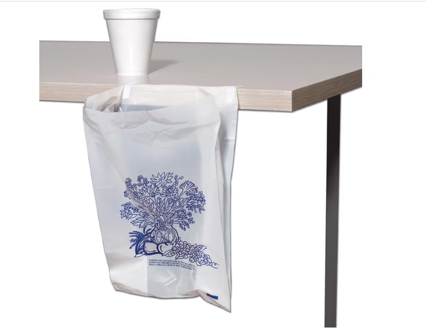 Elkay Plastics Bedside Bag with Adhesive Strips, .5mil, 7" x 4" x 11" EKBSB074011