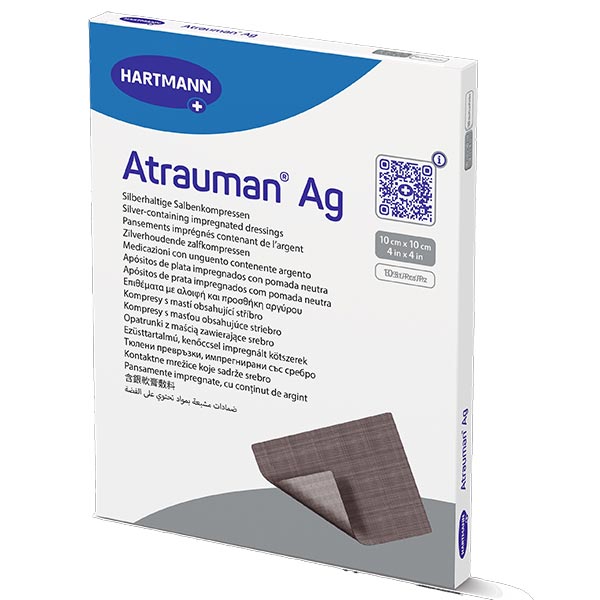 Atrauman Ag Non-Adherent Wound Contact Layer with Silver, 4" x 4" / 10cm x 10cm EV499607