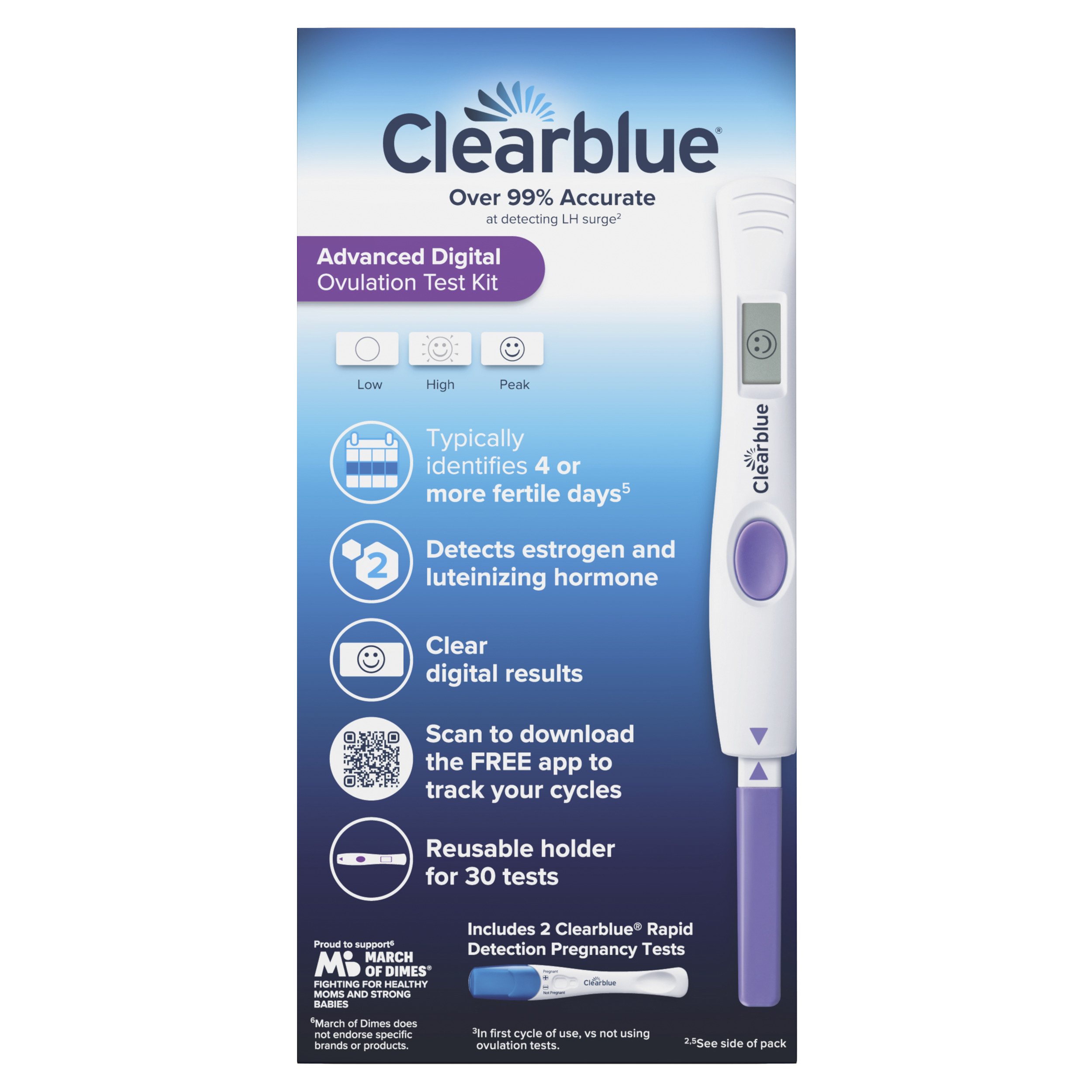 Clearblue Advanced Digital Ovulation Test Kit, 32 ct - REPLACES GCO80807558 GCO80828561