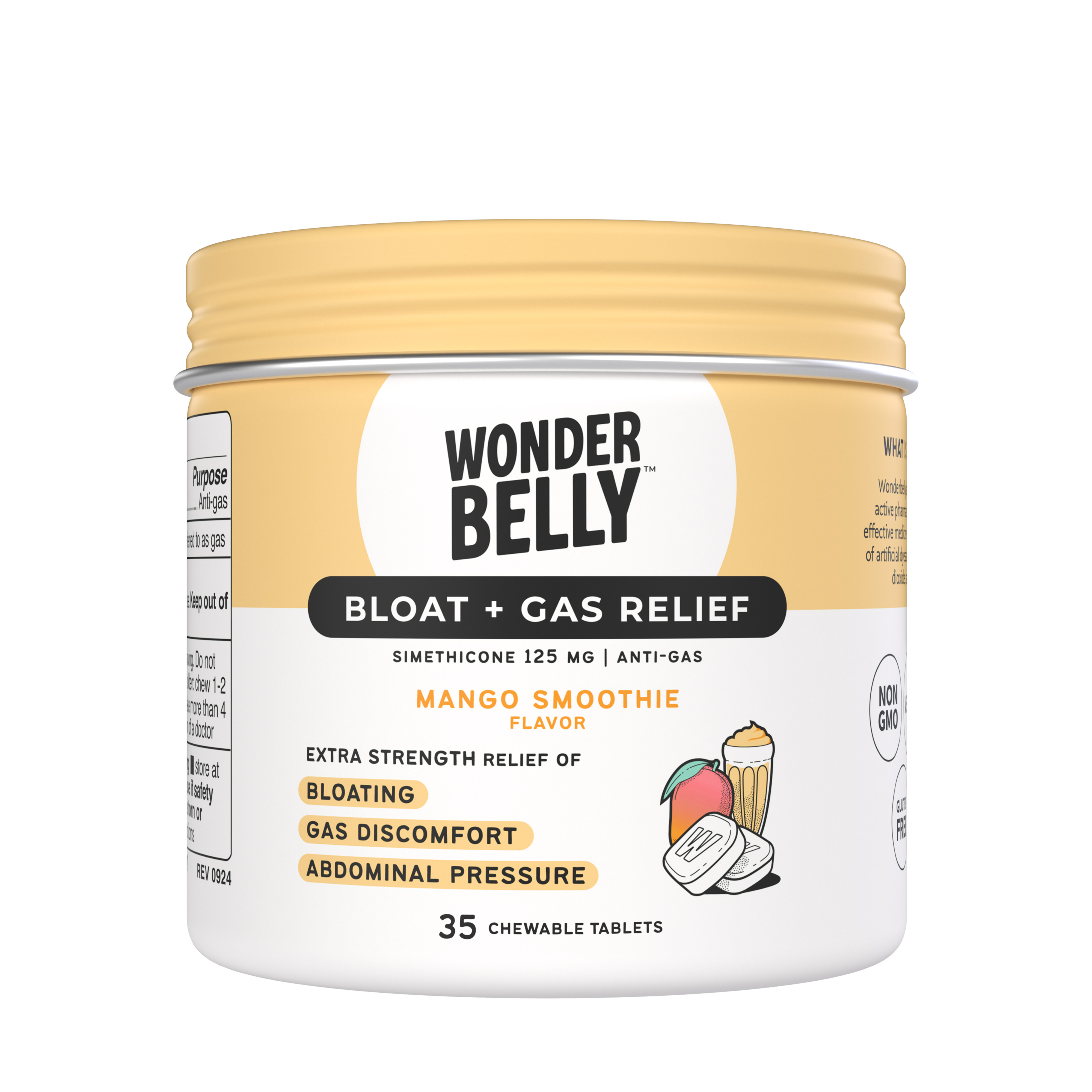 Wonderbelly Bloat Gas, Mango Smoothie, 35ct GCO83924943