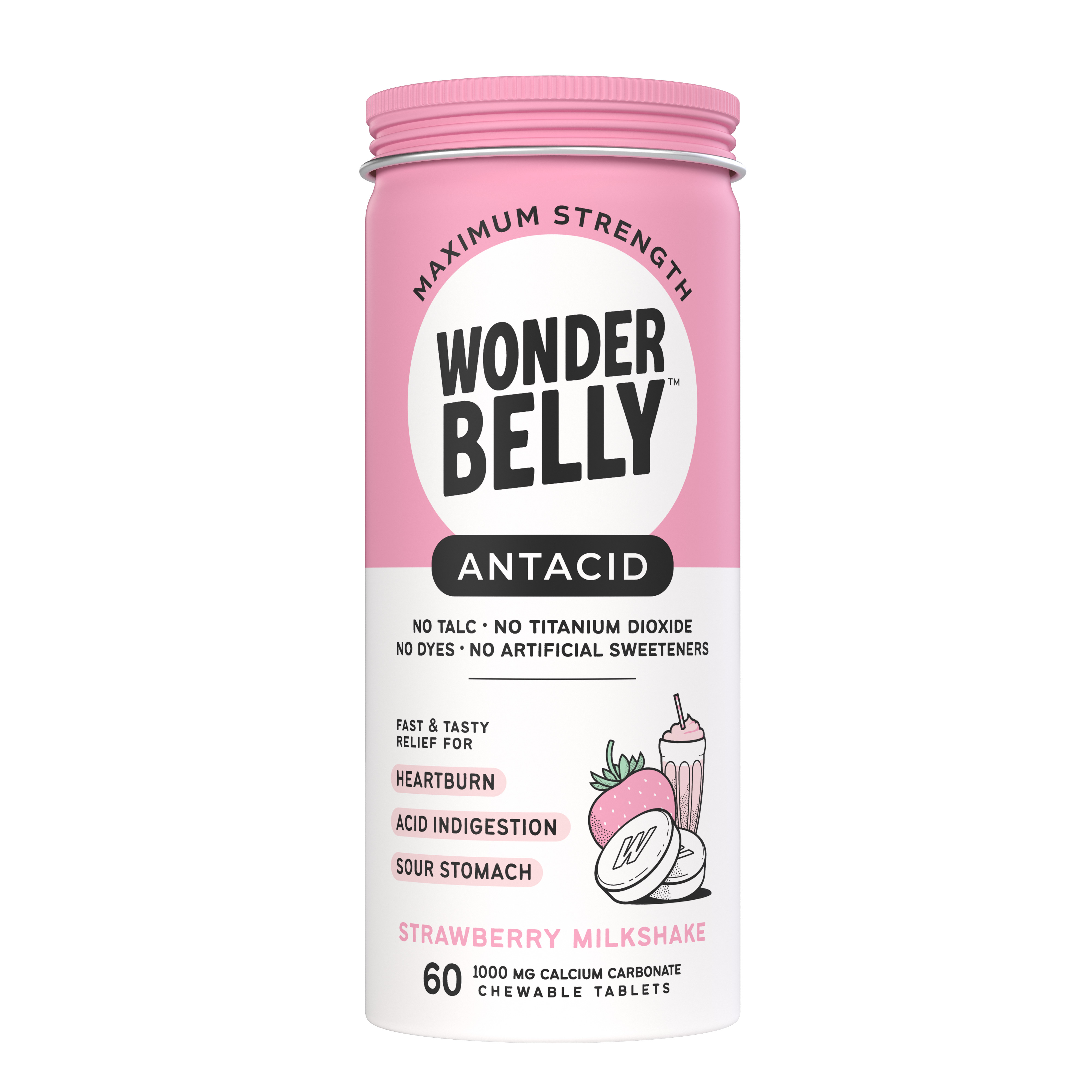 Wonderbelly Antacid, Strawberry Milkshake, 60ct GCO83924957