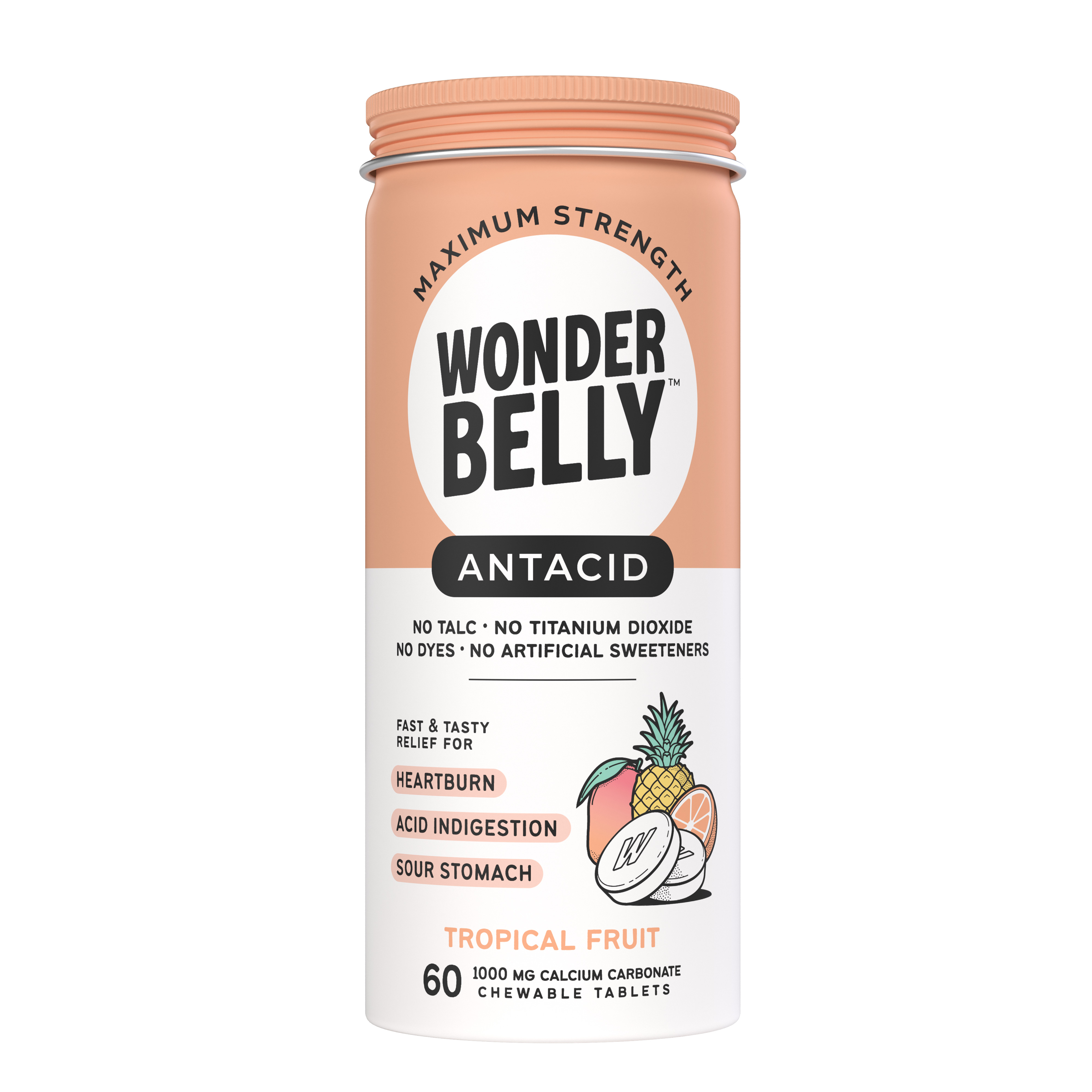 Wonderbelly Antacid, Tropical Fruit, 60ct GCO83924967
